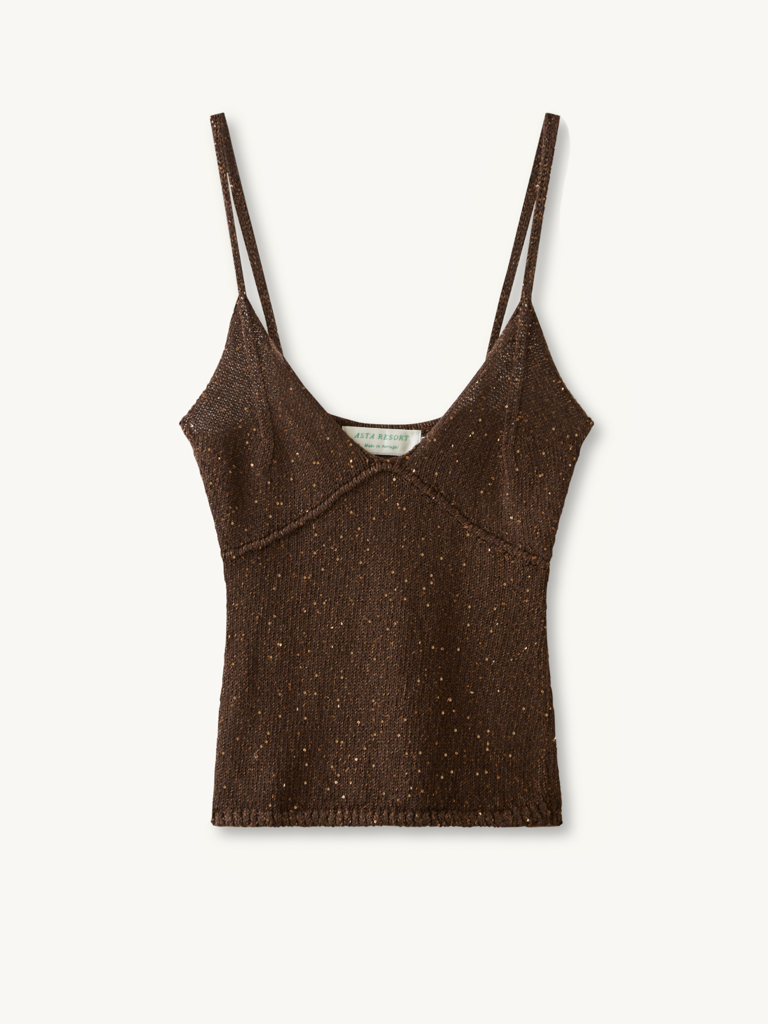 Carolina Camisole - Dark Chocolate Sequin – ASTA RESORT