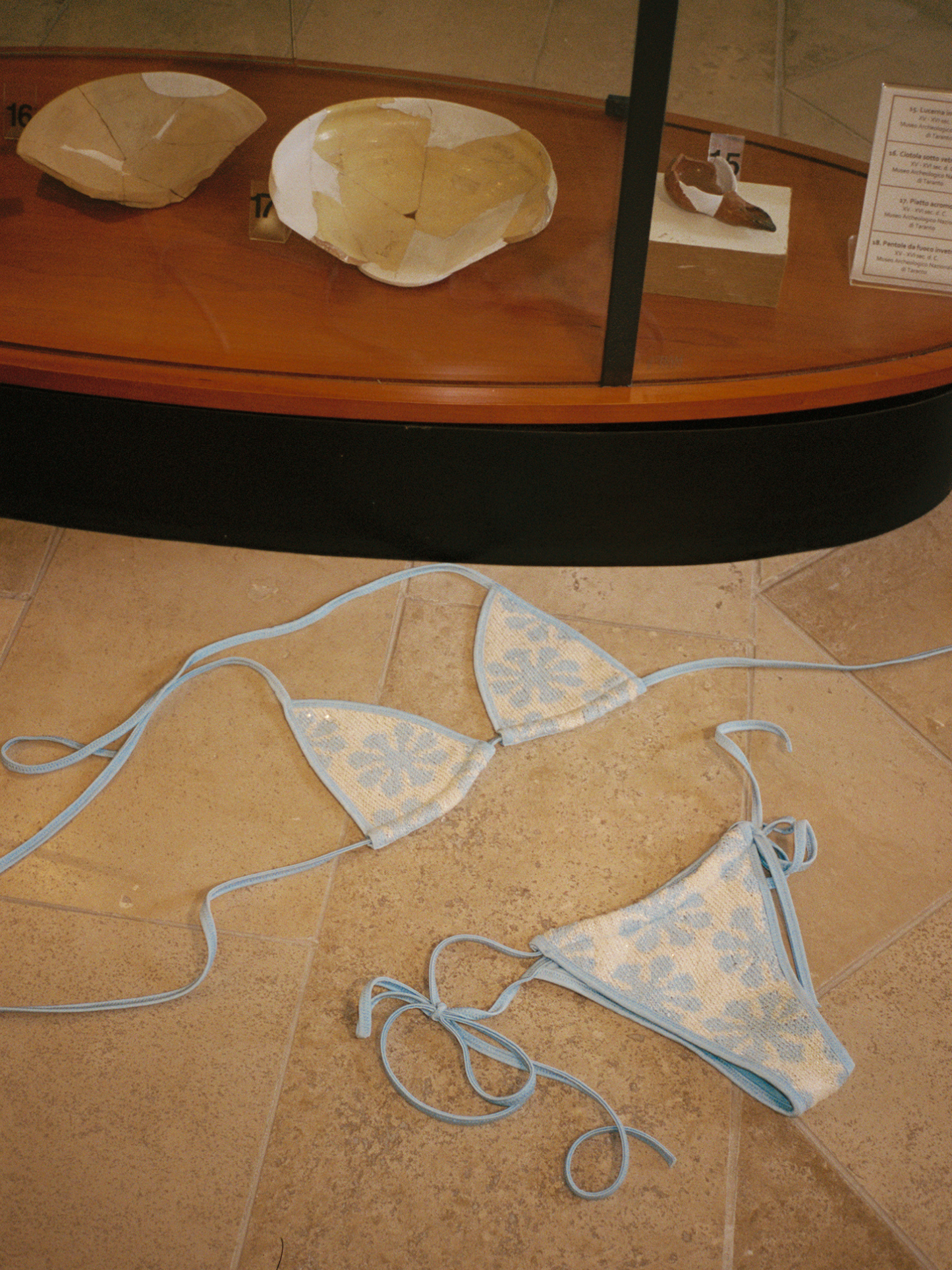 Lio Jacquard Bikini Top - Salt/Sky Blue Delilah Sequin