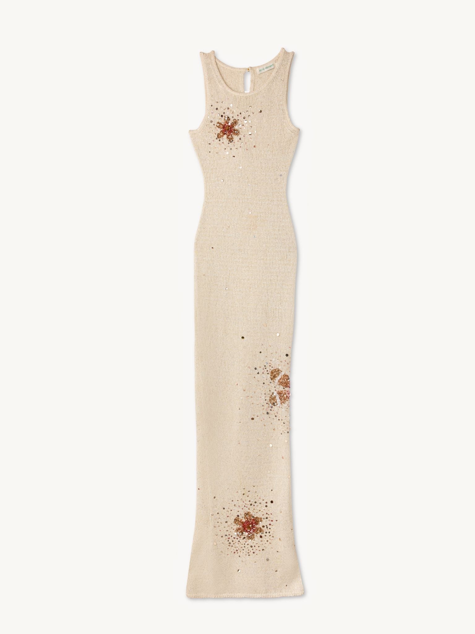 open lace back dress Asta Resort Natalia Hand Embroidered Dress in Ivory
