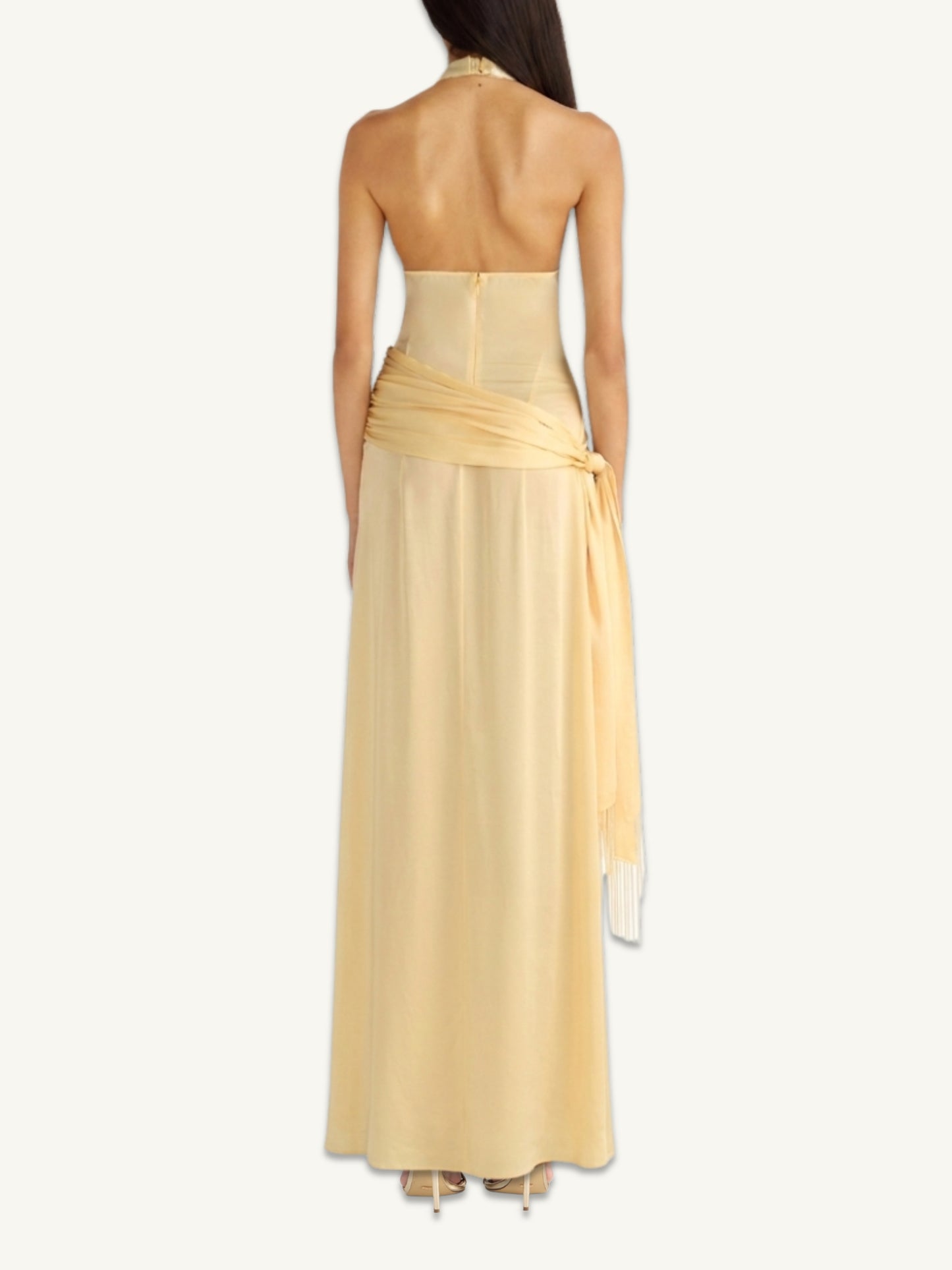 Stella Hand Beaded Dress - Lemon