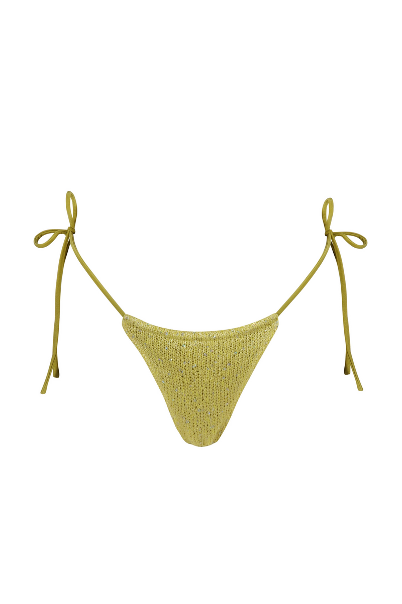 Lio Bikini Bottom - Chartreuse Sequin