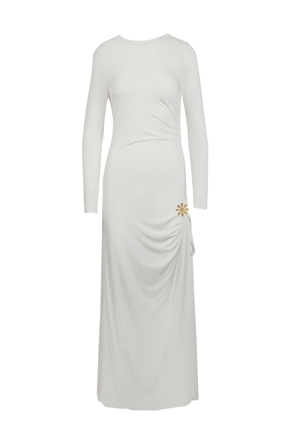 Tina Brooch Dress - Antique White