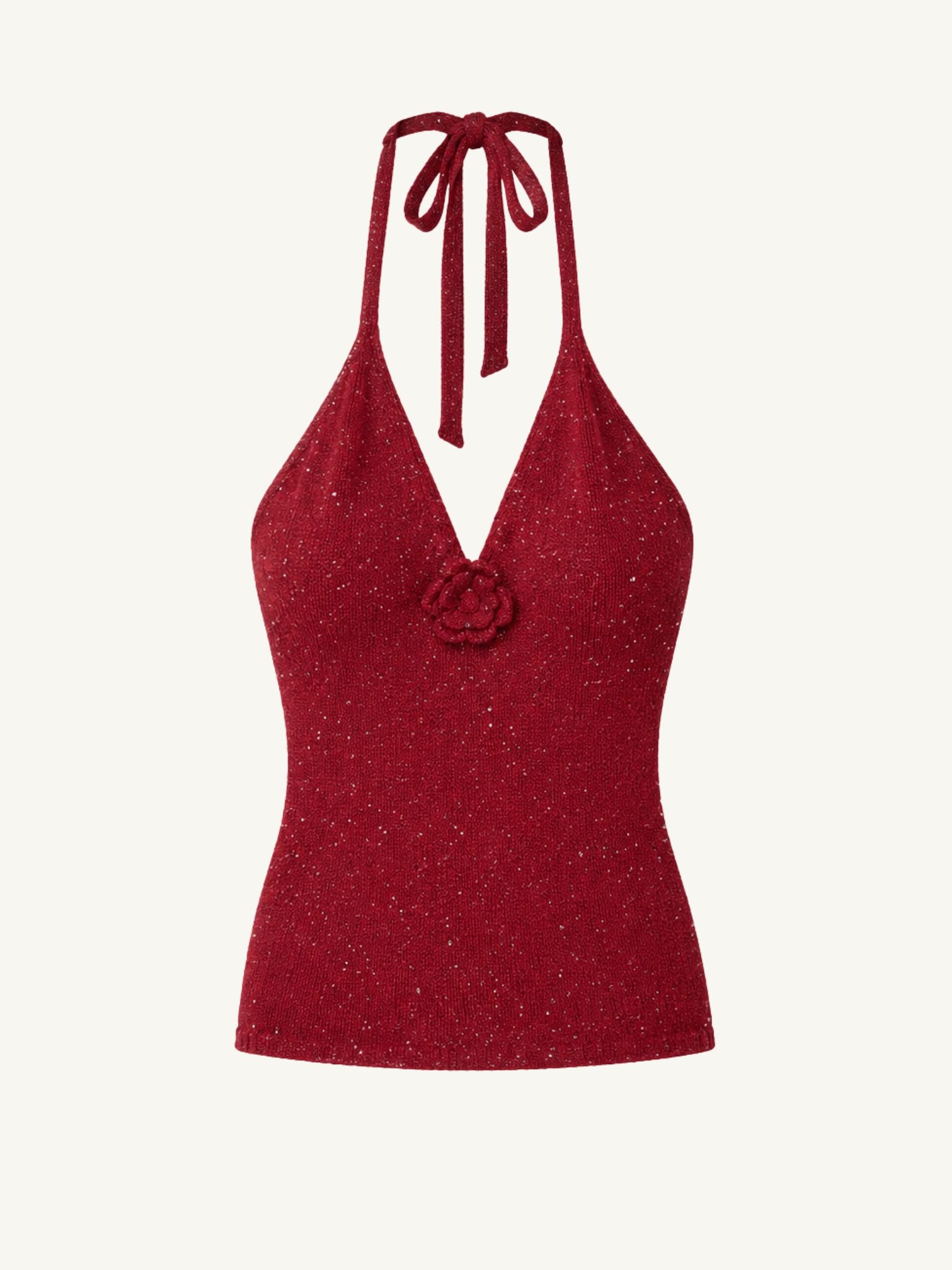 Daphne Halter Top - Wine Sequin – ASTA RESORT