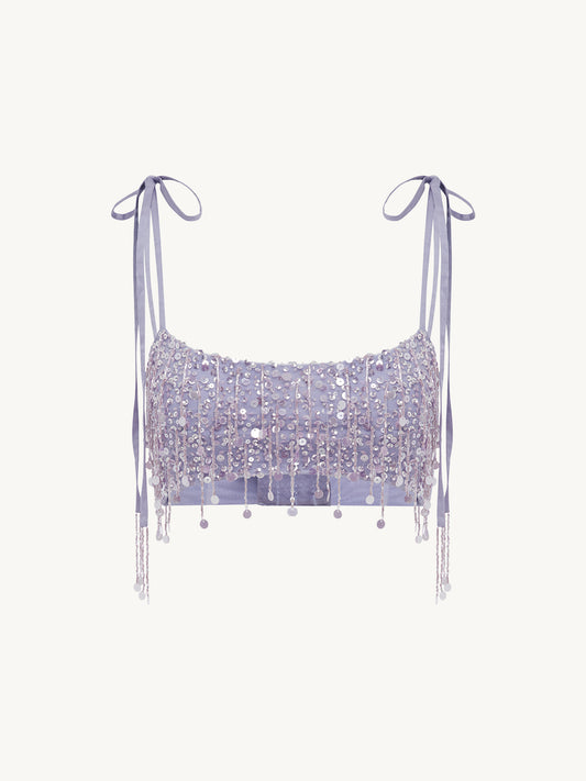 Yasmin Hand Beaded Tie Bralette