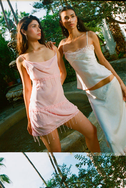 Nikolina Midi Skirt - Salt/Pink