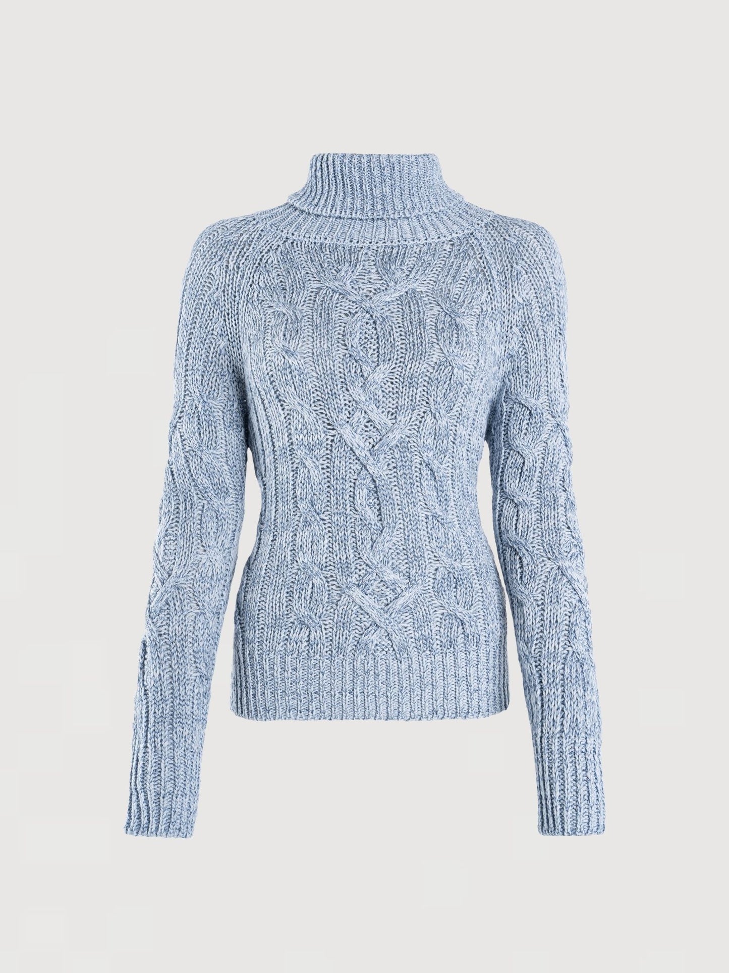 Elsa Cable Knit Sweater - Ice Blue Sequin