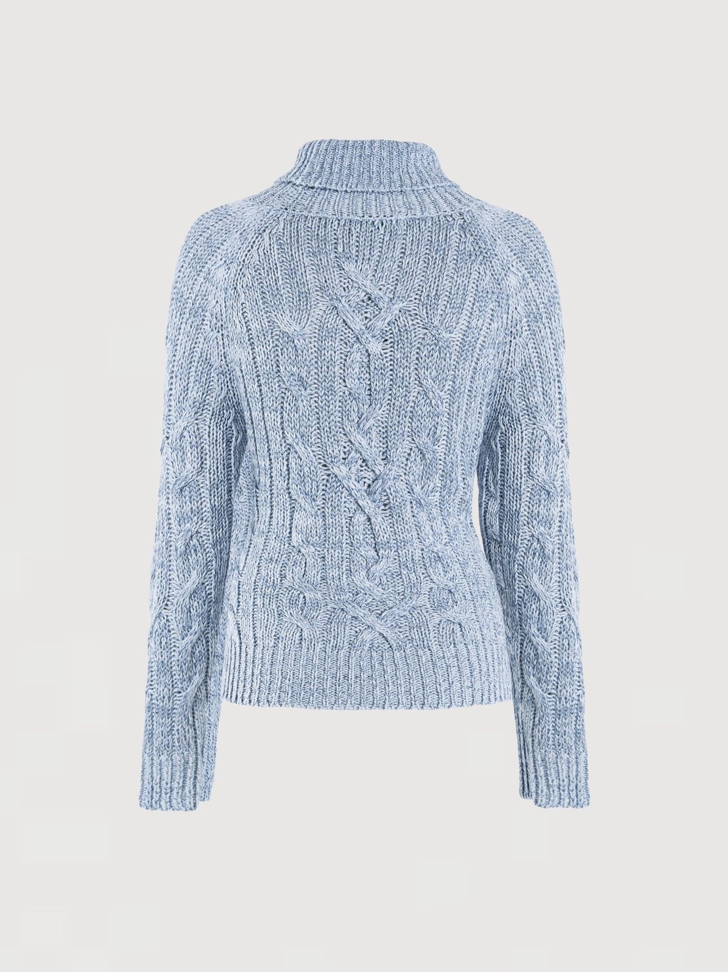 Elsa Cable Knit Sweater - Ice Blue Sequin