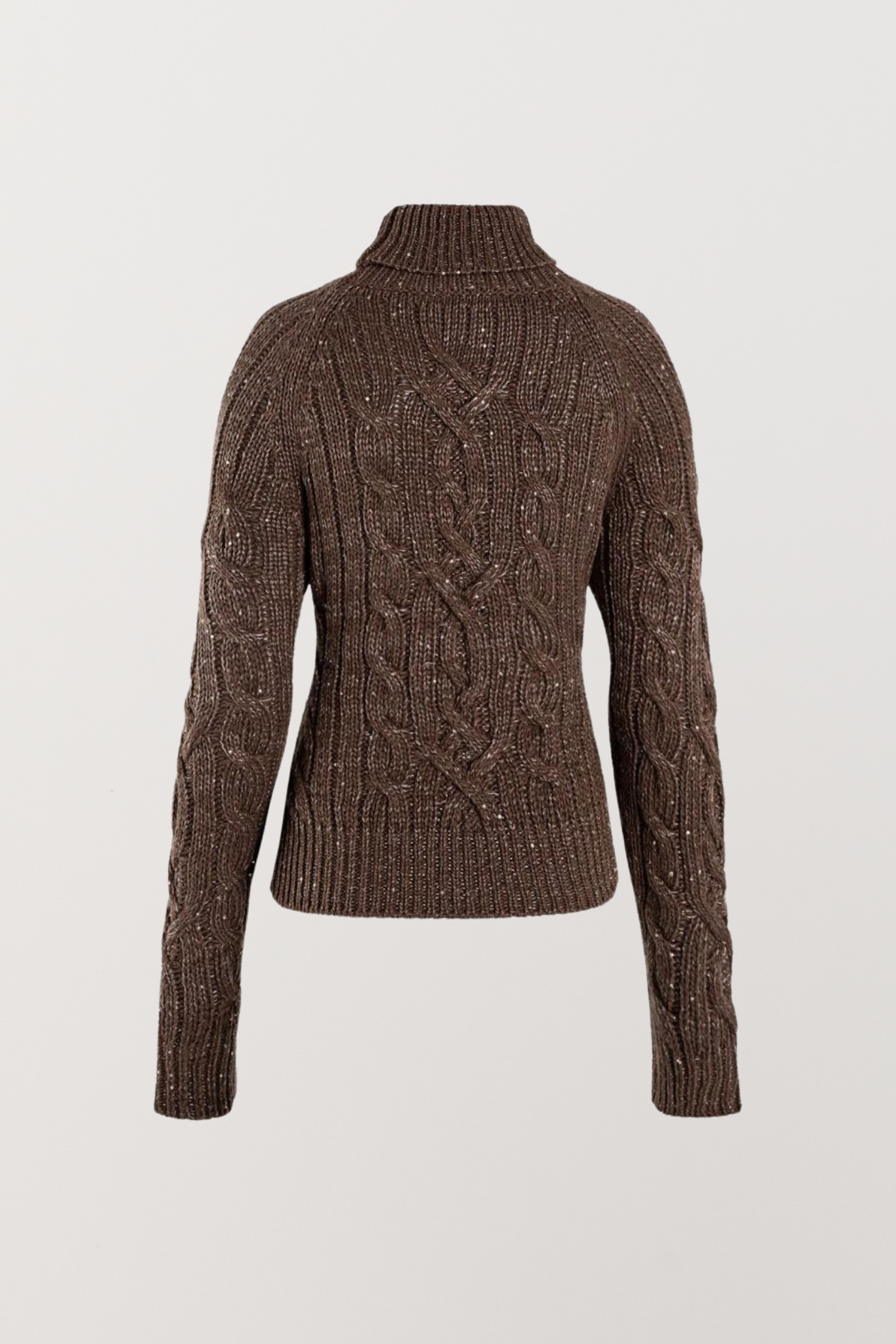 Elsa Cable Knit Sweater - Tobacco Sequin