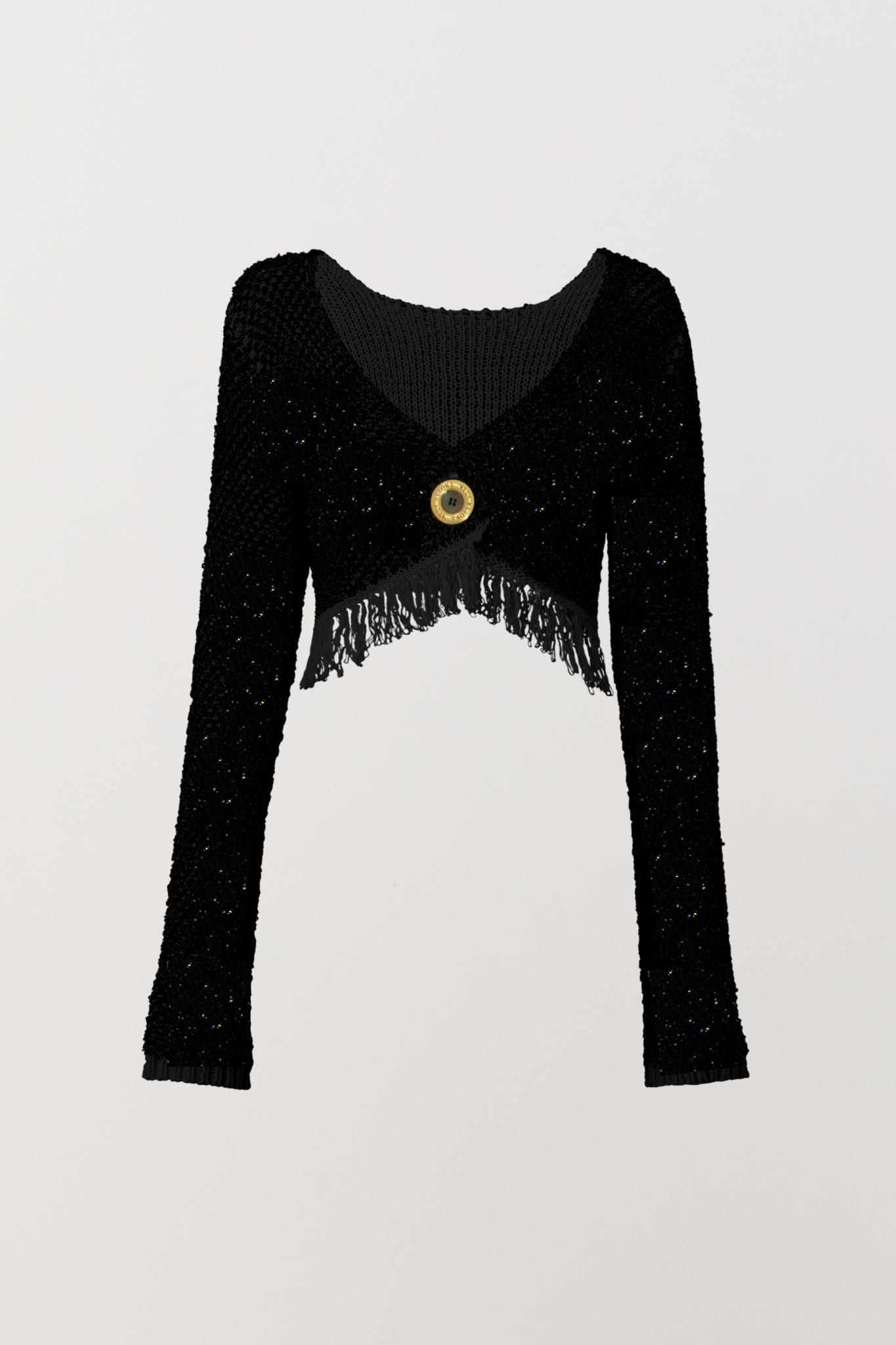 Grace Sequined Cardigan - Black