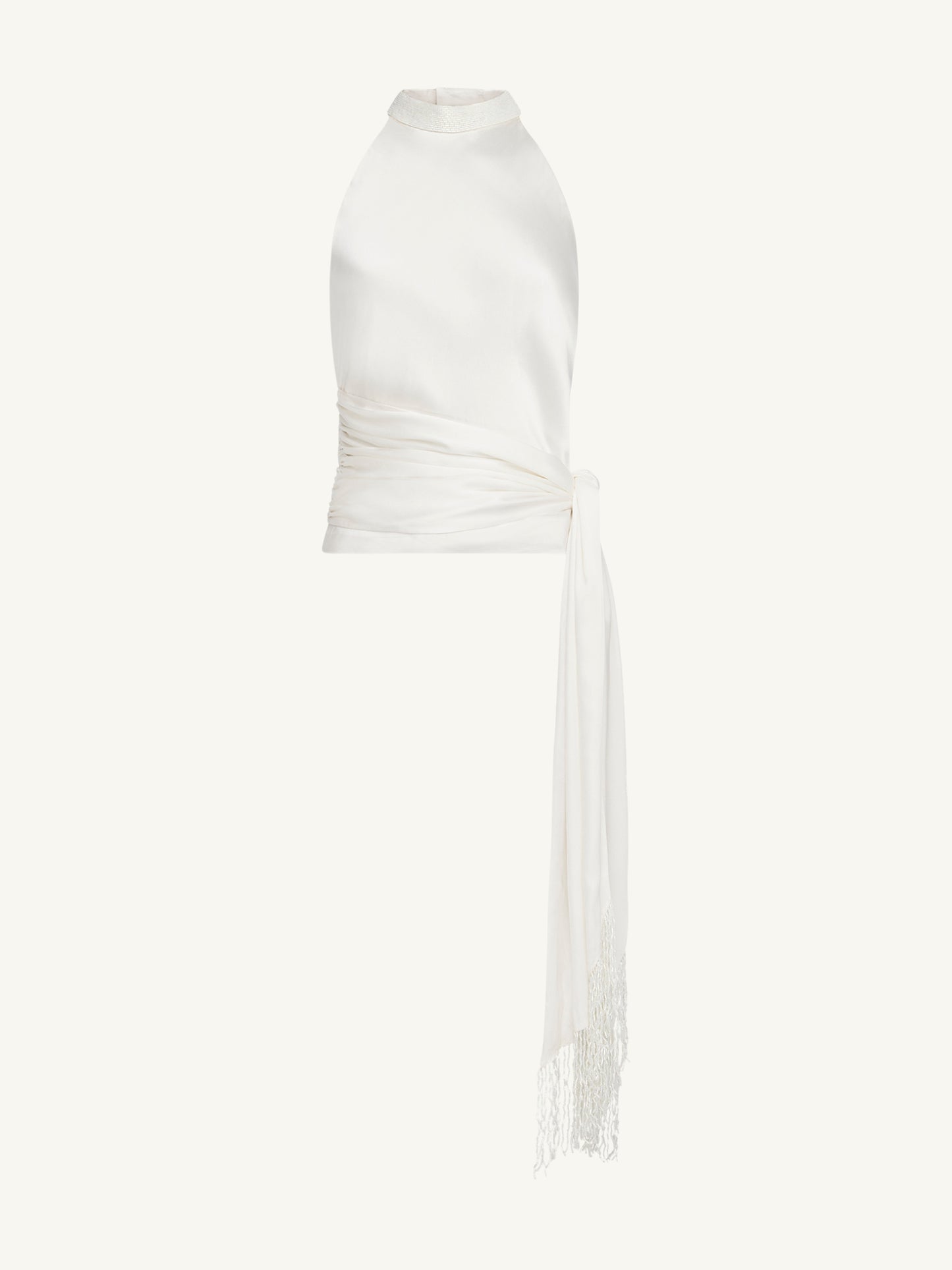 Stella Hand Beaded Top - Salt