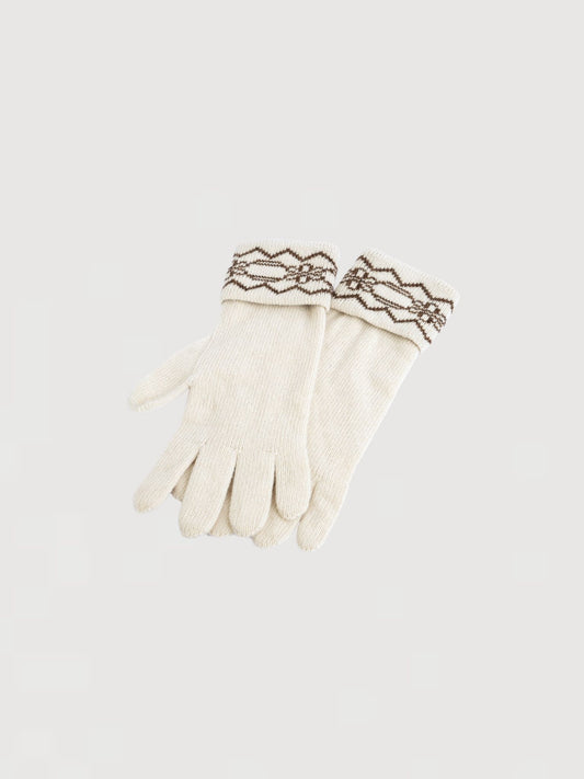 Jemima Gloves  - Ecru/Cabin Brown