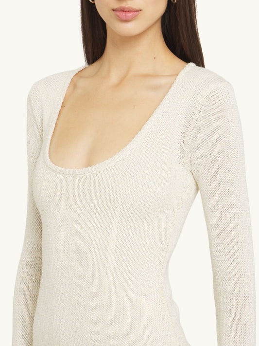 Ella Long Sleeve Dress - Snow Sequin