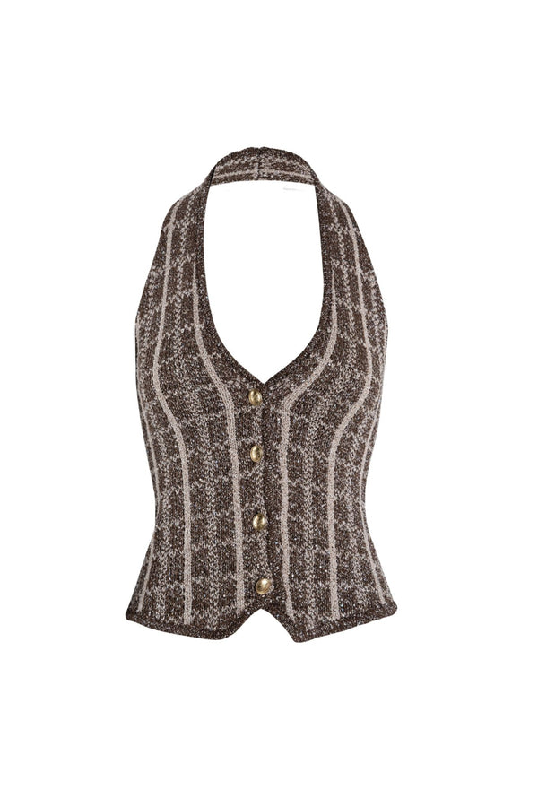 Bianca Vest - Tobacco Sequin