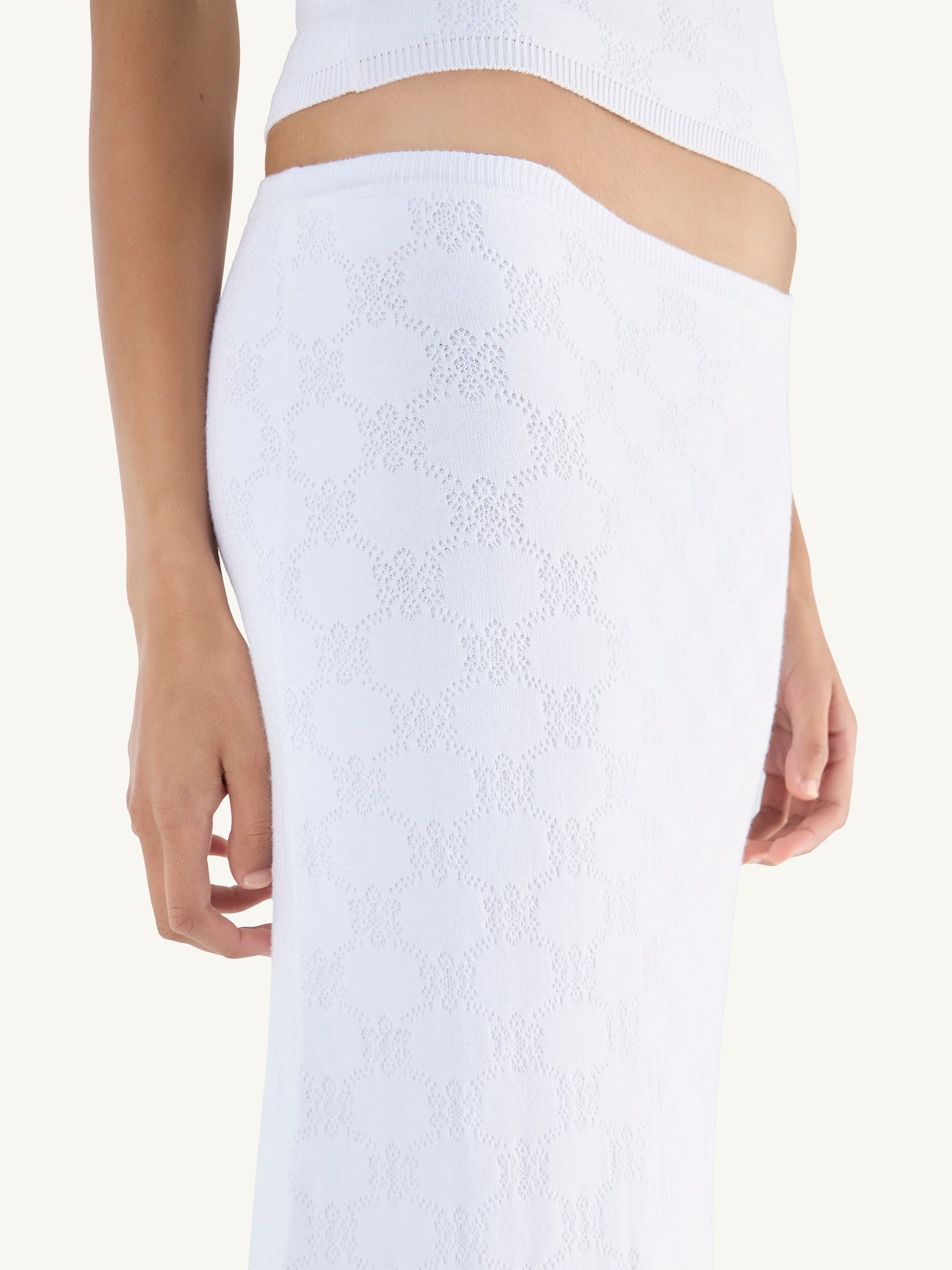 Pointelle Carolina Skirt - Salt
