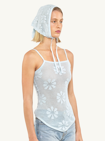 Bruna Crochet Bandana - Sky Blue