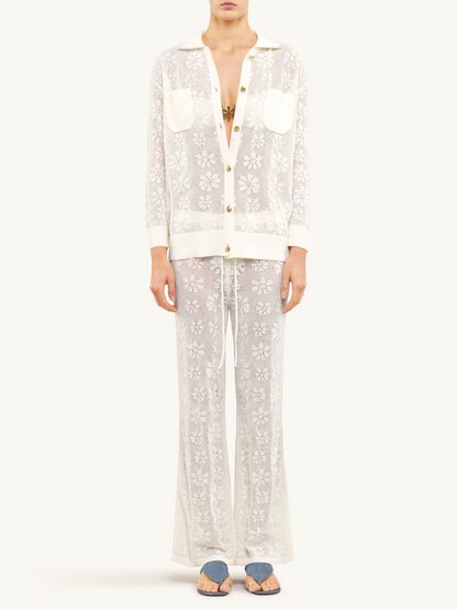 Delilah Crochet Pant - Salt