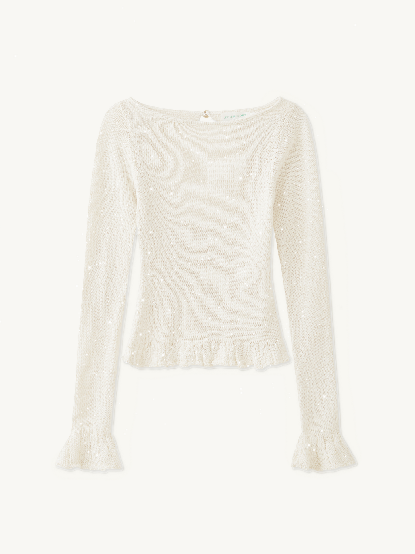 Michaela Longsleeve Top - Star White Sequin