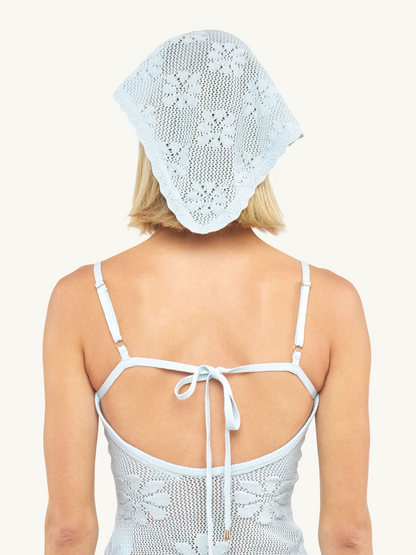 Bruna Crochet Bandana - Sky Blue