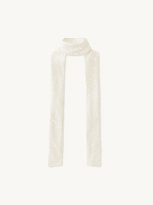 Natalia Skinny Scarf - Star White Sequin