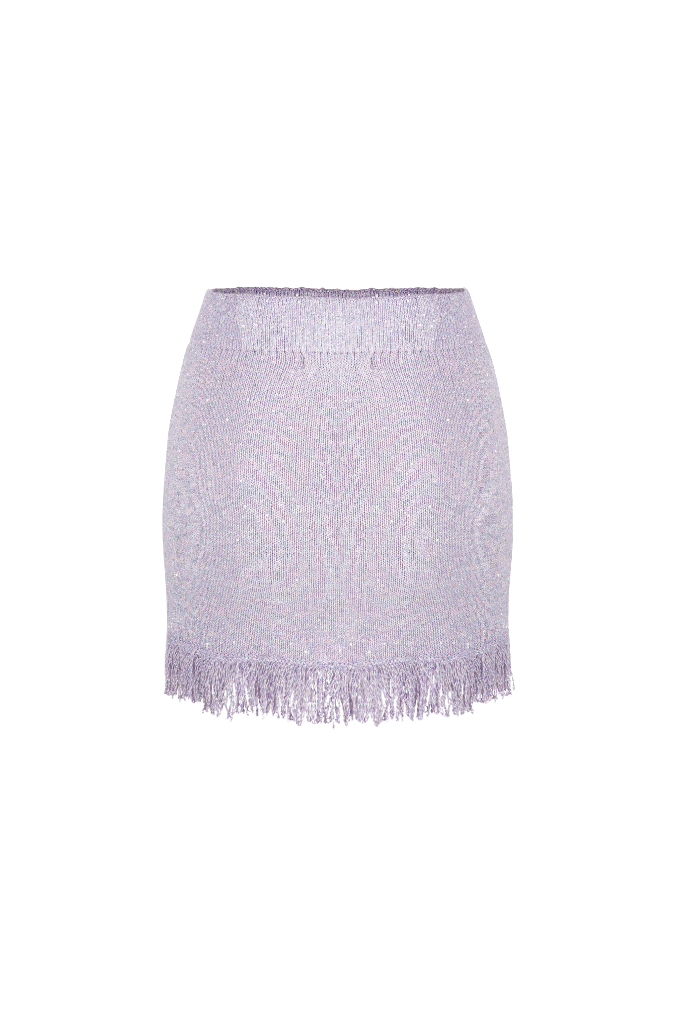 Dana Fringe Mini Skirt - Lavender Sequin