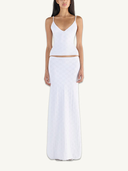 Pointelle Carolina Skirt - Salt