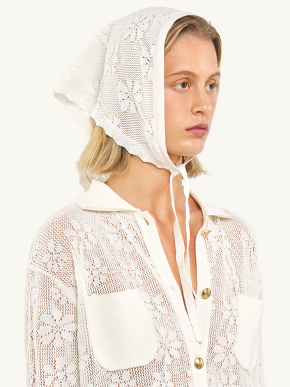 Bruna Crochet Bandana - Salt