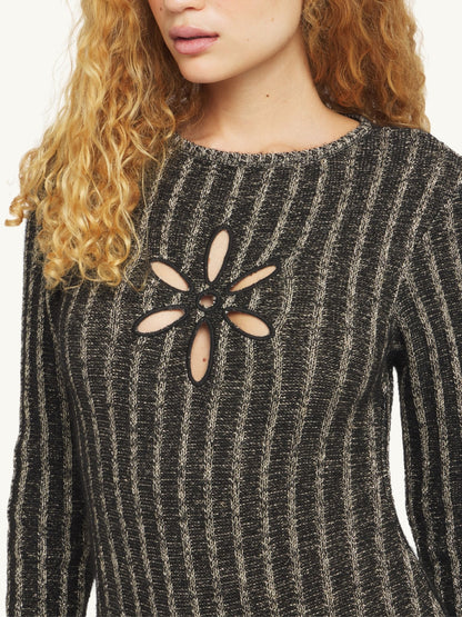 Gigi Jumpsuit - Black/Gold Shimmer