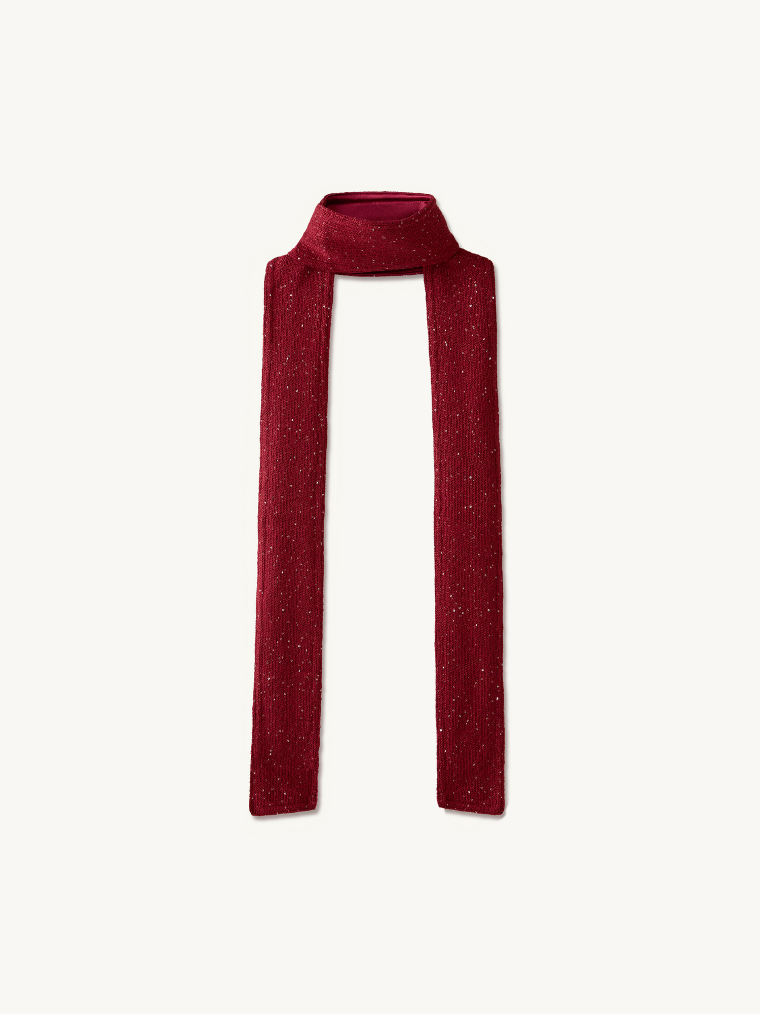 Natalia Skinny Scarf - Wine Sequin