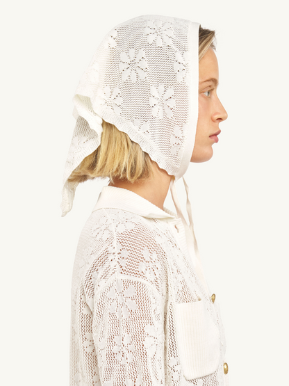 Bruna Crochet Bandana - Salt