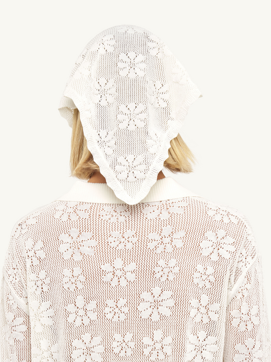 Bruna Crochet Bandana - Salt