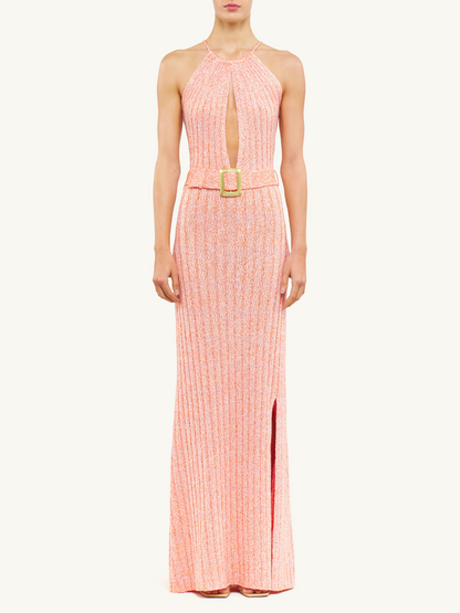 Valeria Dress - Peach Sequin