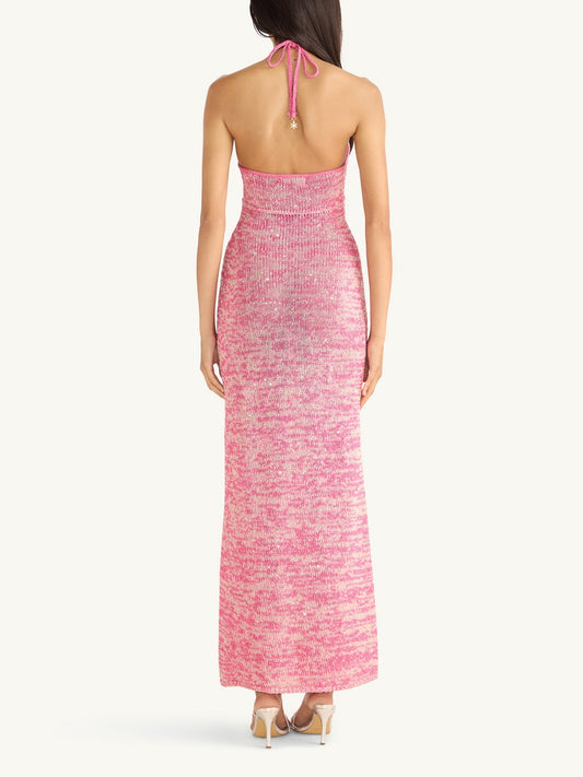 Olivia Halter Dress - Hydrangea Pink Sequin