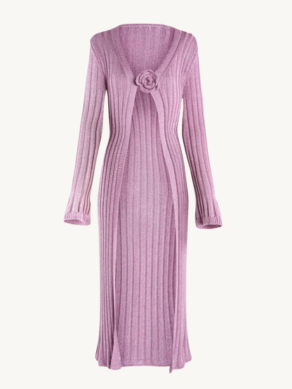 Rosie Cardigan - Mauve Lurex