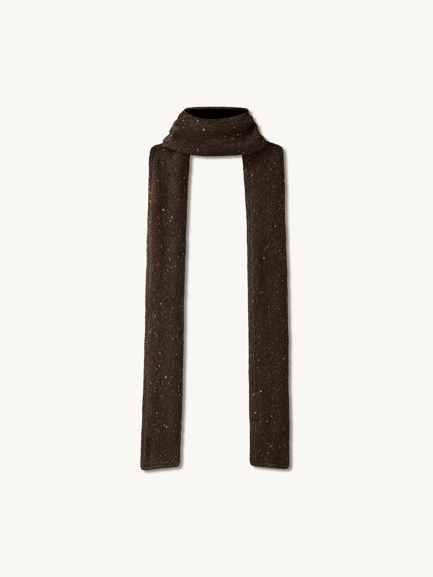 Natalia Skinny Scarf - Dark Chocolate Sequin