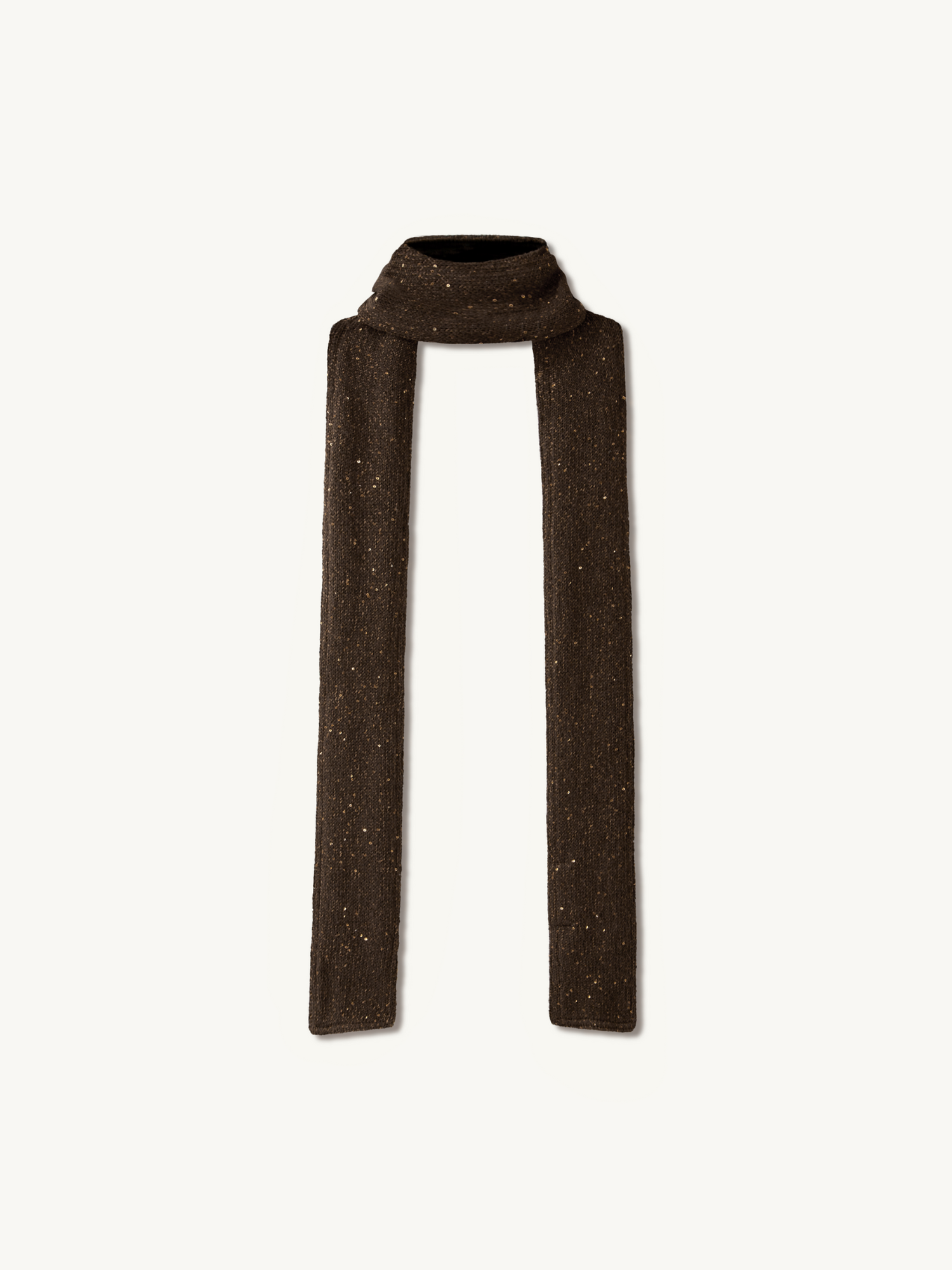 Natalia Skinny Scarf - Dark Chocolate Sequin