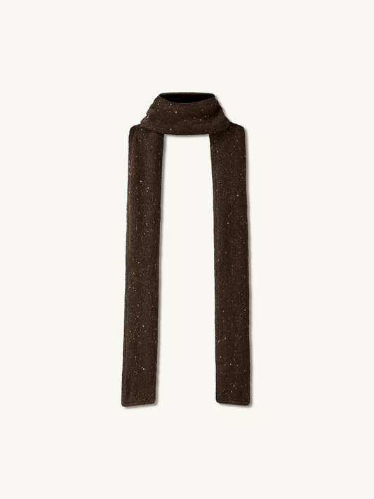 Natalia Skinny Scarf - Dark Chocolate Sequin