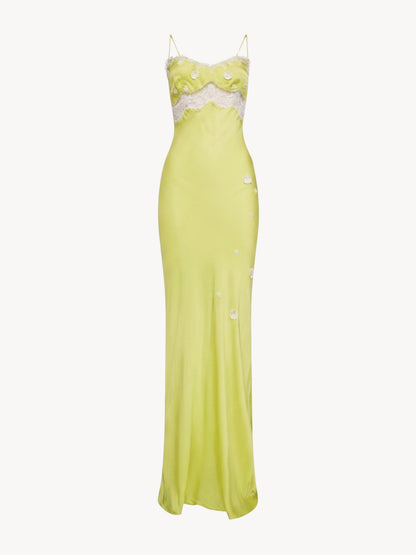 Arlette Hand Beaded Dress - Pistachio