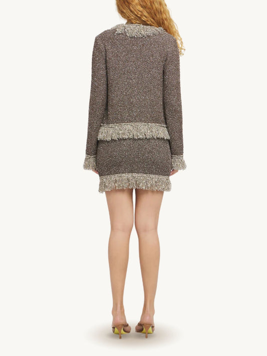 Bianca Fringed Jacket - Tobacco Sequin