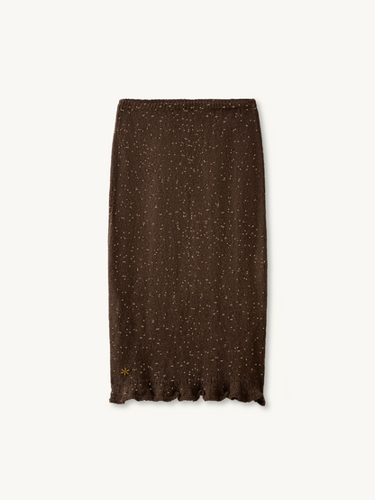 Michaela Midi Skirt - Dark Chocolate Sequin