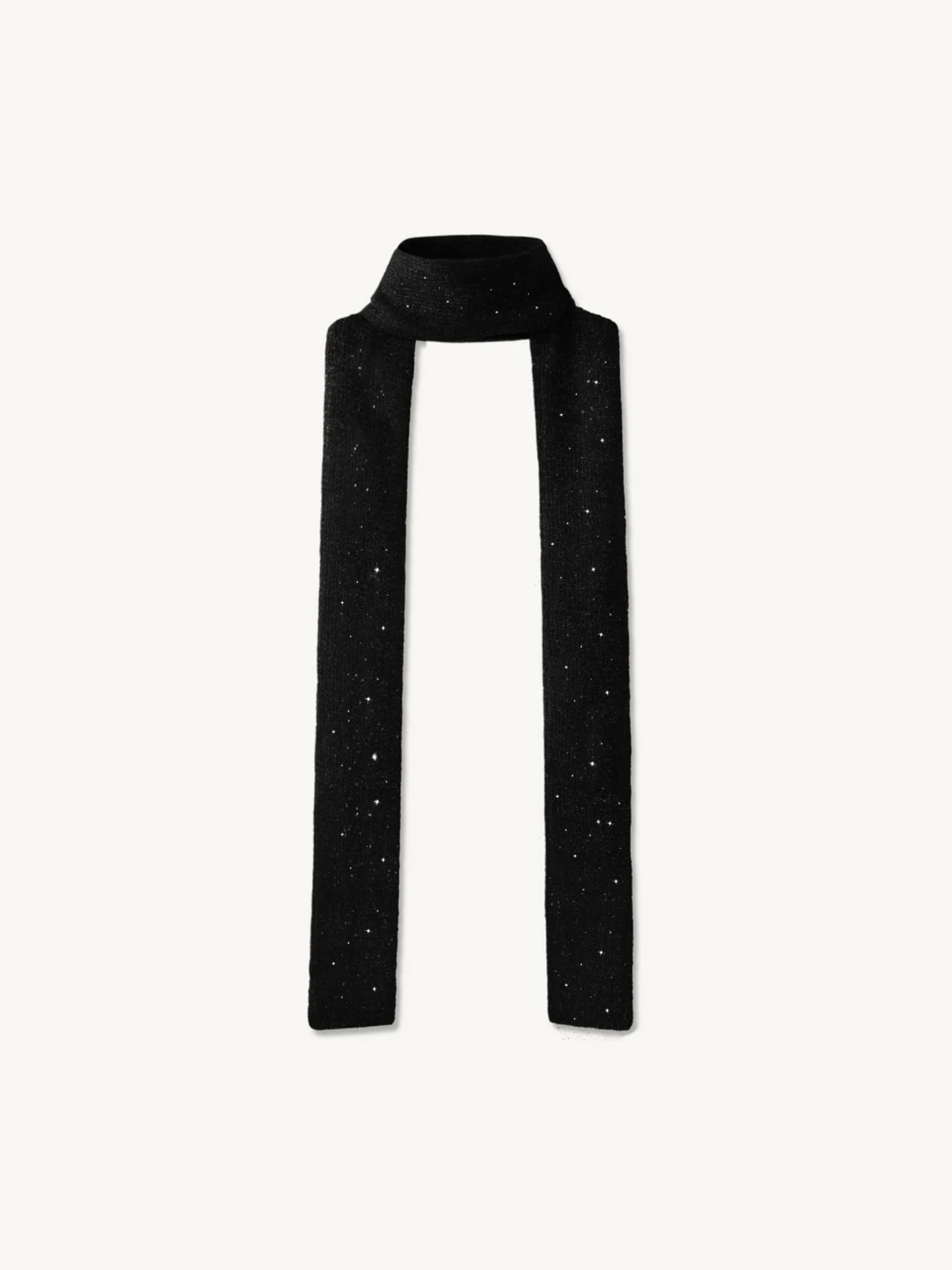 Natalia Skinny Scarf - Black/Silver Sequin