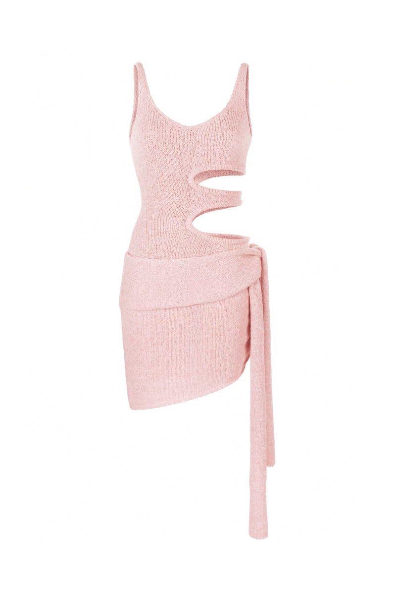 Allegra Mini Dress in Merino Alpaca - Blush Glitter