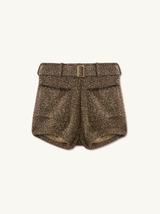 Cara Knitted Short - Espresso Sequin