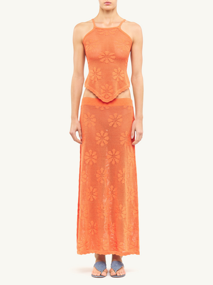 Bruna Crochet Top - Tangerine