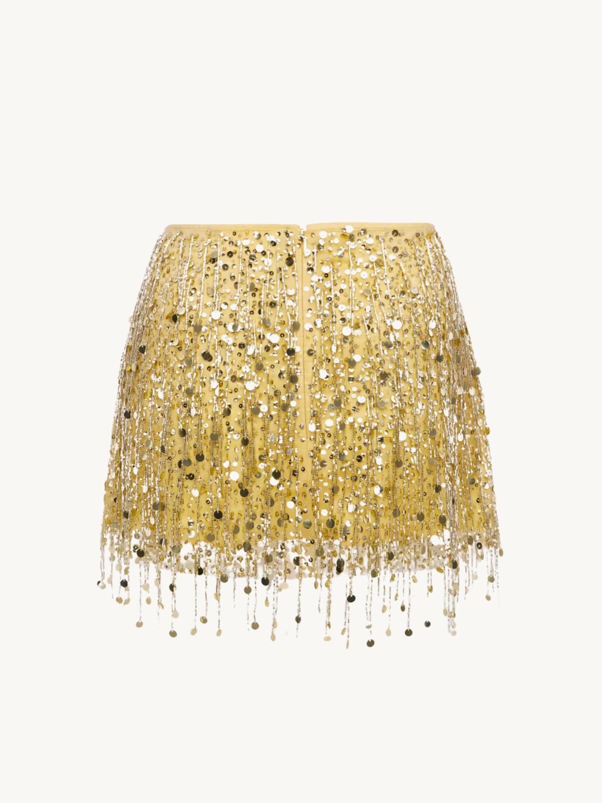 Asina Gold Buttoned Mini Skirt in Black