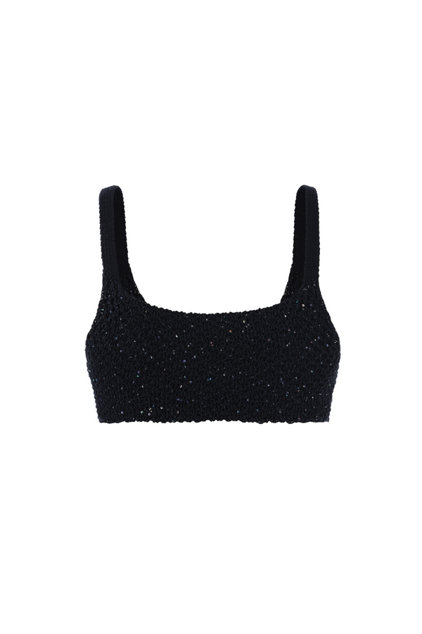 Grace Sequined Crop - Black