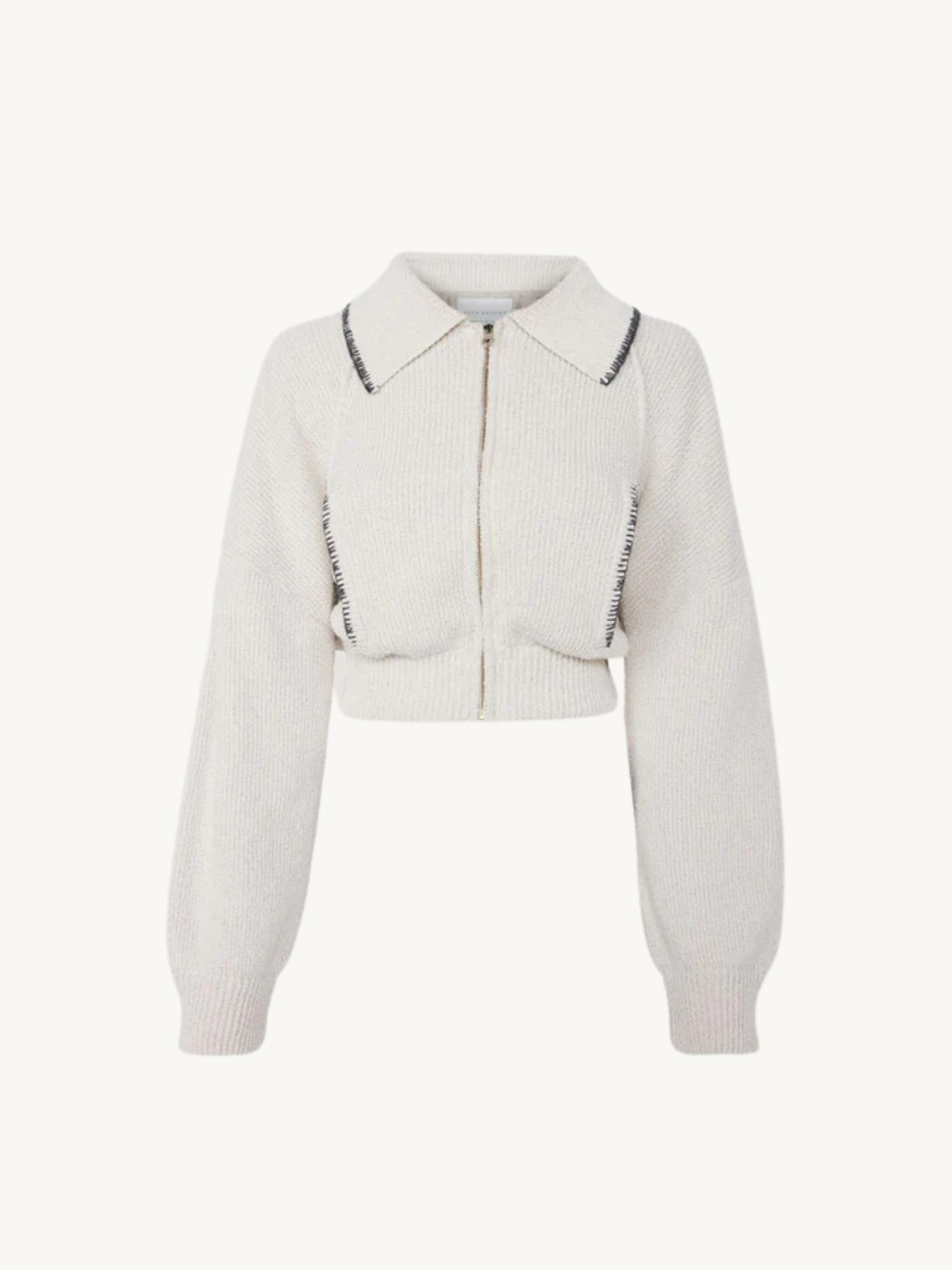 Voyager Knitted Bomber Jacket - Ivory