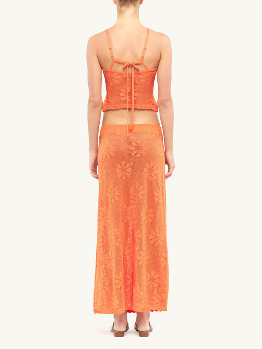 Bruna Crochet Top - Tangerine