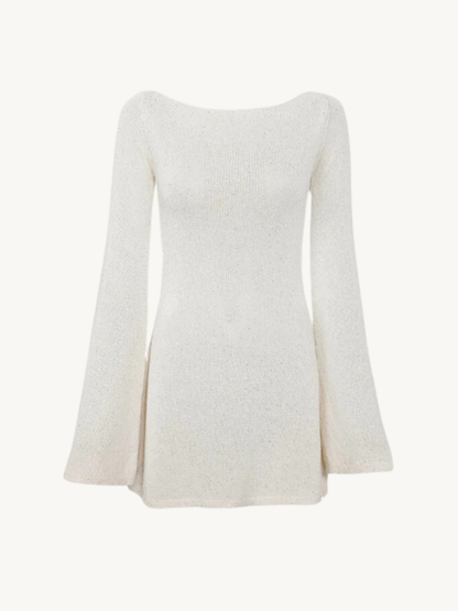 Audette Mini Dress - Ivory Sequin