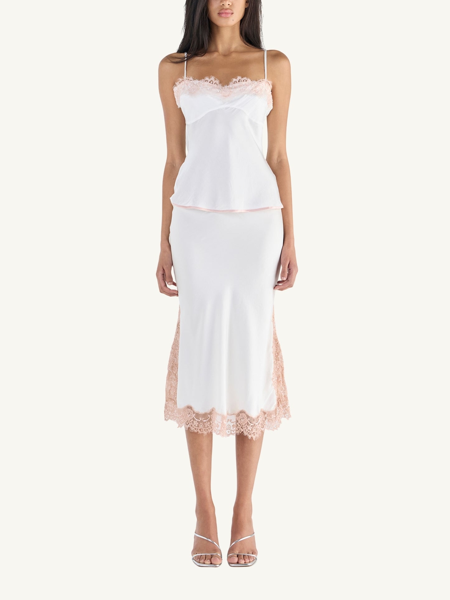 Nikolina Midi Skirt - Salt/Pink