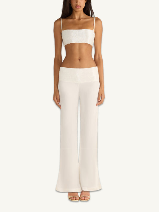 Iris Hand Beaded Bralette - Salt
